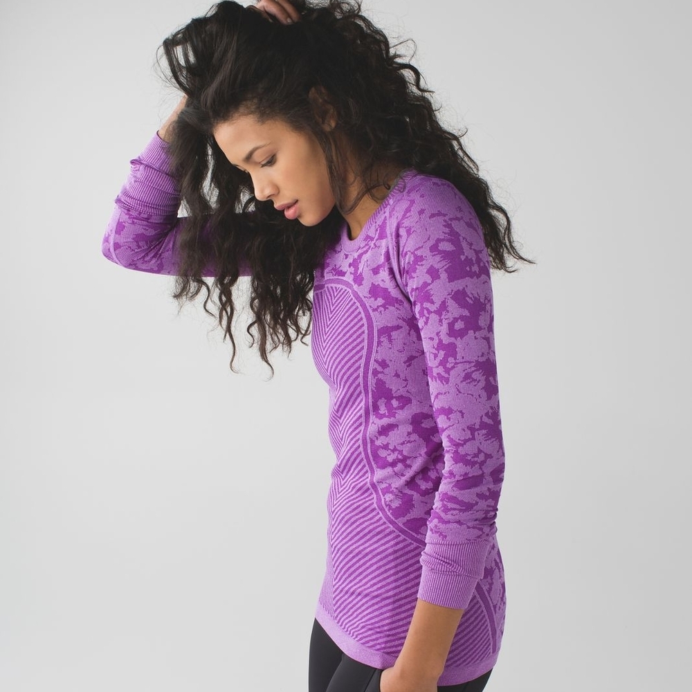 Lululemon Swiftly Tech Long Sleeve Crew Heathered Tender Violet Size 6